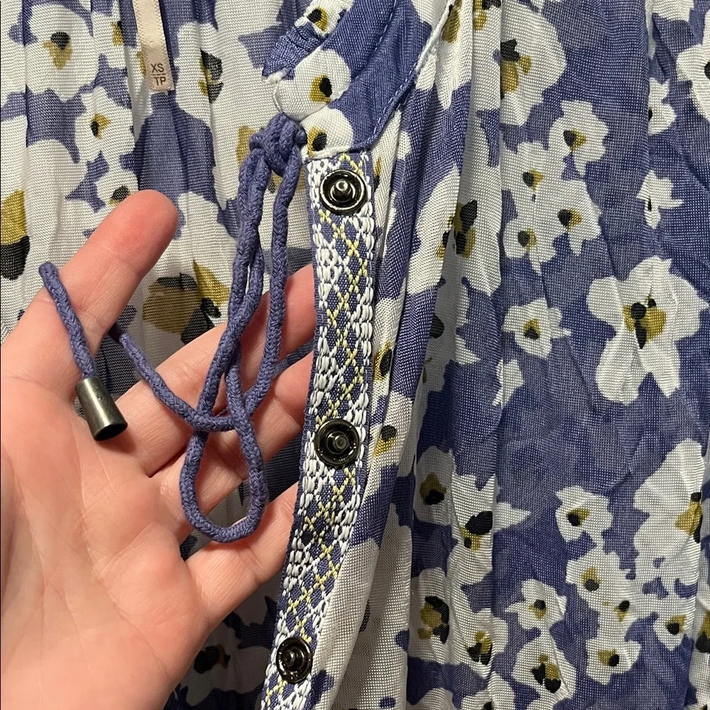 Free People Lavender Floral Long-Sleeve Tunic